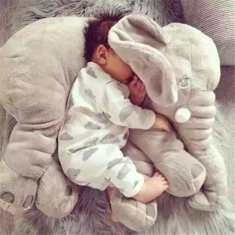 Elephant Soothing Pillow Plush Toy Doll  Baby Sleeping Stuffed Animal Comfort Toy Gift for Christmas