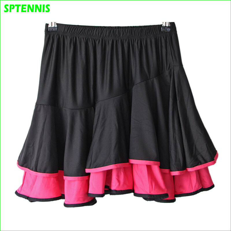 M-6XL Female Tiered Skirt Tennis Dance Wear Colorful Exercise Bottom With Built-in Shorts Woman