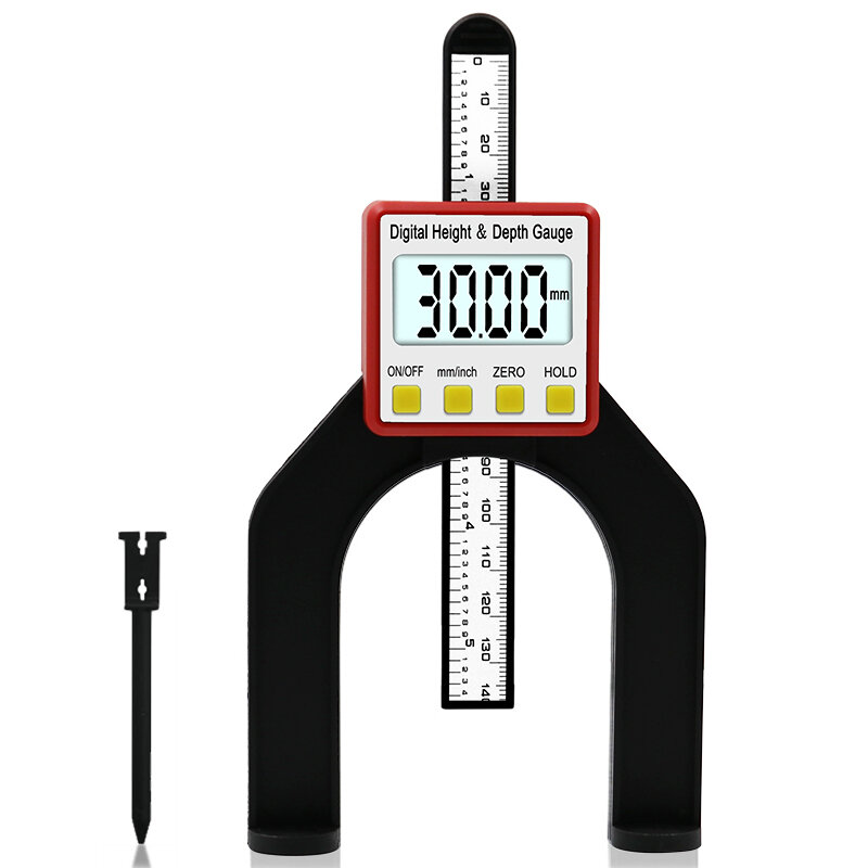 strumento di misurazione del calibro di apertura del misuratore digitale per la lavorazione del legno in acciaio inossidabile da 0-300 mm Les-Theresa Calibro di altezza