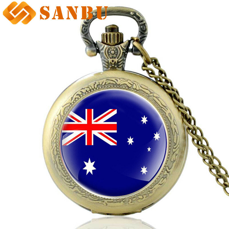 الأزياء أستراليا الفقير ساعة جيب كوارتز خمر الرجال النساء S قلادة قلادة ساعة هدية