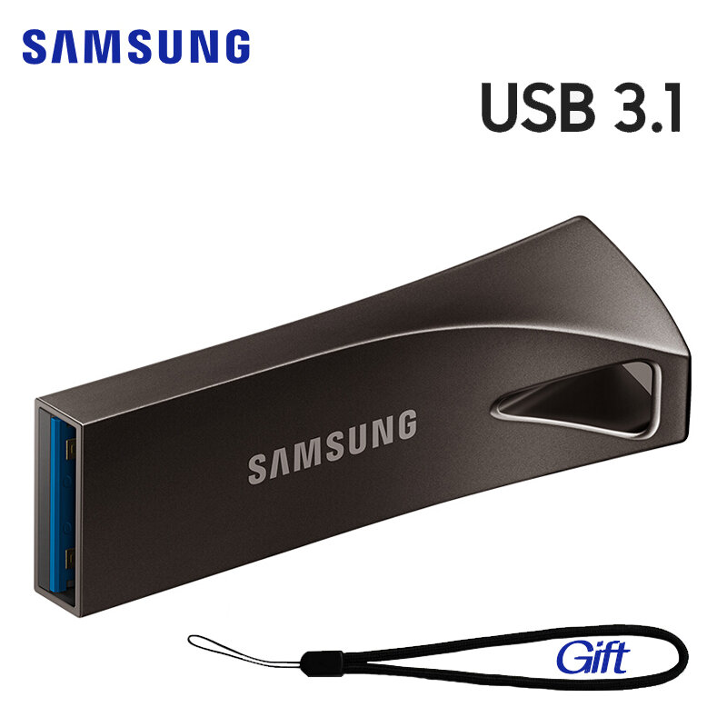 SAMSUNG BAR Plus-memoria USB 256, 128GB, 3,1 GB, 64GB, 32GB, compatible con USB, Mini lápiz de memoria de Metal