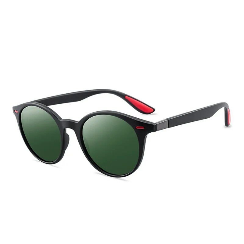 Óculos de sol polarizado clássico, óculos redondo para homens e mulheres retrô uv400