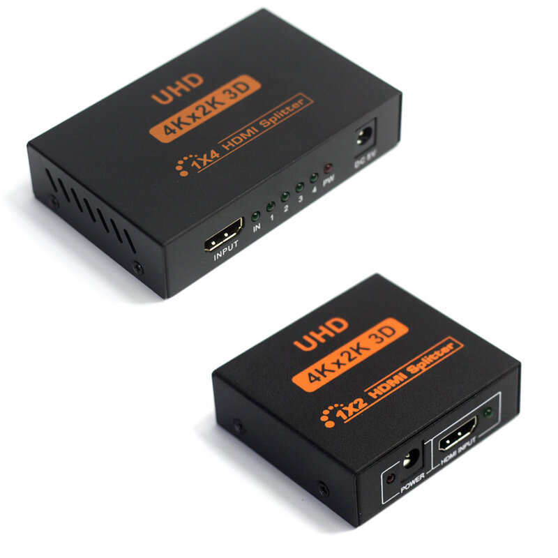 AIXXCO-conmutador de vídeo compatible con HDMI, 4k, Full HD, 1080p, 1x2, 1x4, Split, 1 en 2, para HDTV DVD