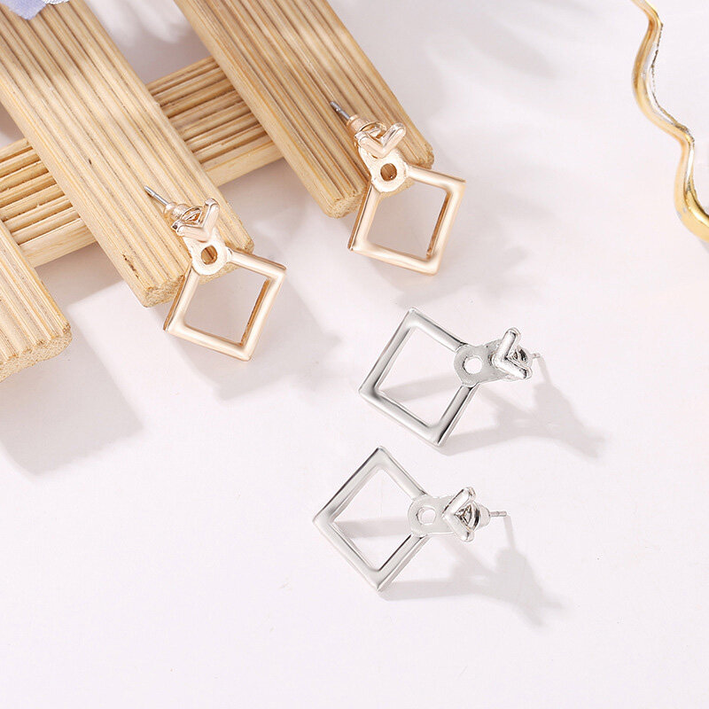 Creativa geométrica minimalista pendientes para las mujeres de moda de Metal Simples triángulo cuadrado pendiente Mujer chica Acc