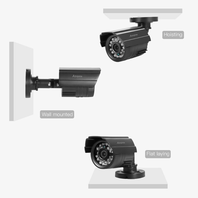 AZISHN – caméra de vidéosurveillance extérieure étanche, avec filtre de coupure IR, Vision jour/nuit, 800TVL/1000TVL, 24 h