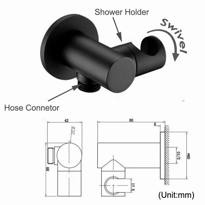 VOURUNA-Juego de ducha termostática para baño, combinación de ducha montada en pared/techo, Kit de grifo mezclador de 8/10/12 pulgadas, color negro mate