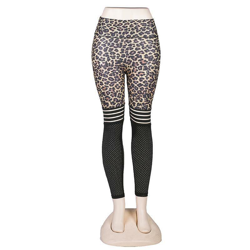 Women High Elastic Leopard Fitness Sport Leggings Pants Slim Running Sportswear Sports Pants Trousers Clothing
