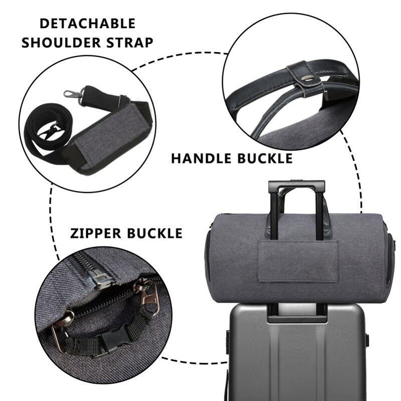 Modoker جديد السفر حزام الكتف في الحقائب حقيبة من القماش الخشن الأعمال الموضة تحمل على الملابس المعلقة جيوب متعددة عالية الجودة