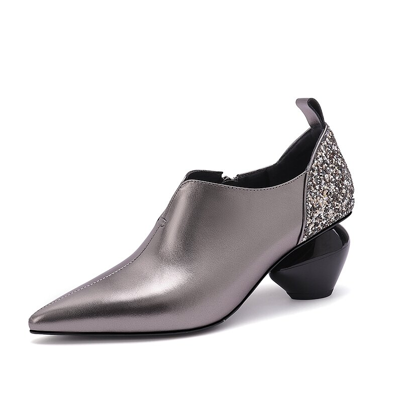 INS women shoes First layer cowhide + Gretel plus size 22.5-26 cm length pumps women shoes pointed toe ladies shoes fashion