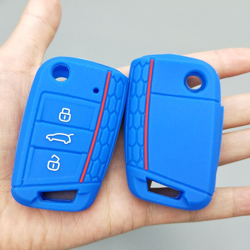 car key Protection Case For Volkswagen Vw Golf 7 mk7 Skoda Octavia A7 Silicone car key fob cover case Protect skin cap set