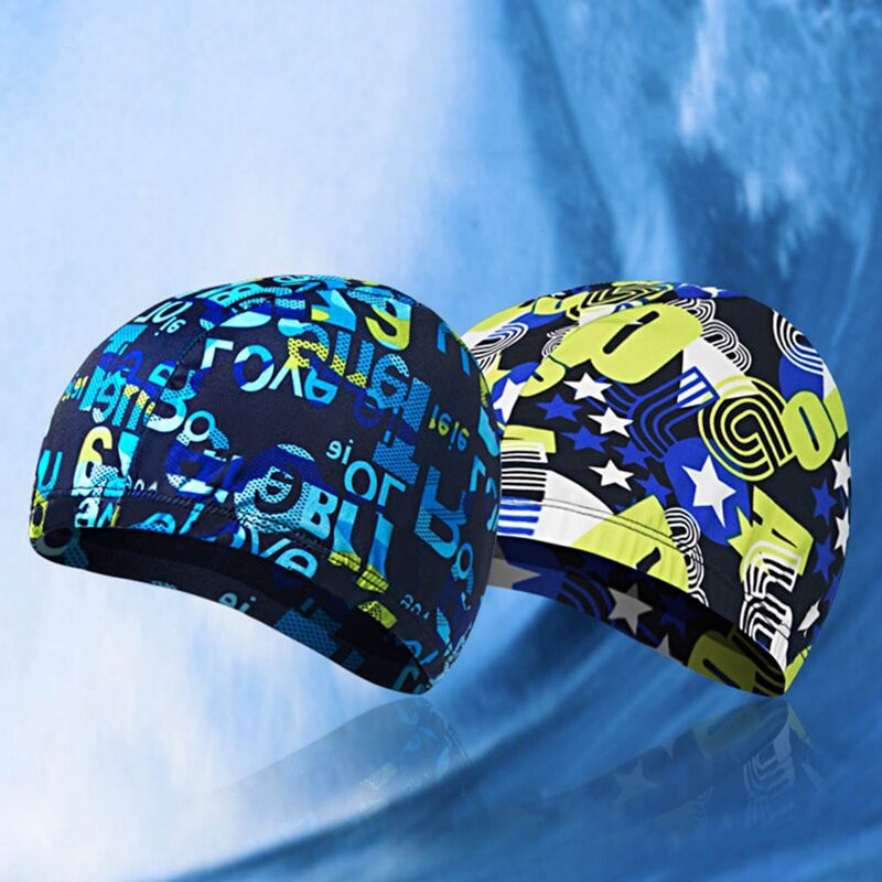 Bonnet de natation en tissu pour adulte, Protection des oreilles, extensible et confortable, pour la piscine, pour l'été