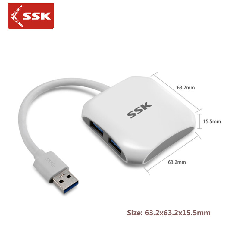 Concentrador usb3.0 Ssk shu300 de alta velocidad, 4 puertos de línea, divisor de ordenador para portátil, notebook, MAC, PC, Envío Gratis
