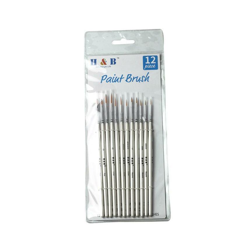 Different Sizes Nylon Hair Line Drawing Art Painting Brush  12Pcs/set Pointed Tip Watercolor Paint Brush r20