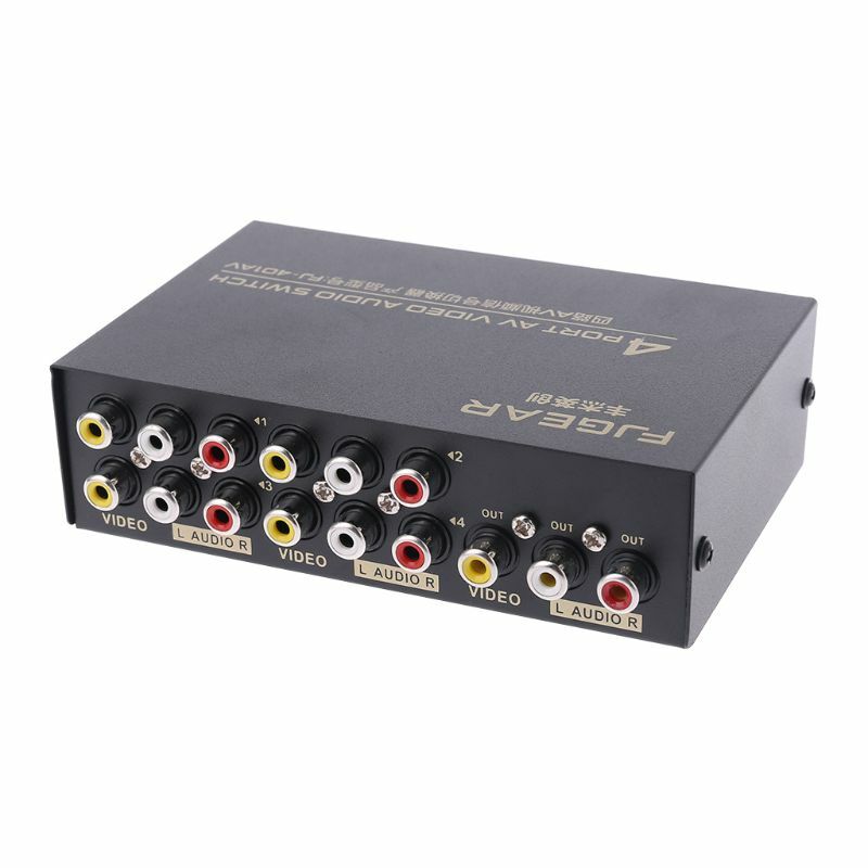 4 Port Input 1 Output Audio Video AV RCA Switch Switcher Selector Box New
