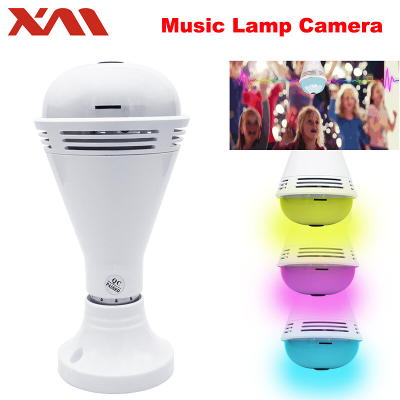 Nieuwe Technologie Wifi Lamp Camera Met Bluetooth Speaker Kleurrijke Verlichting Ip Camera Wireless Bulb 360 Graden Ip Camera Thuis