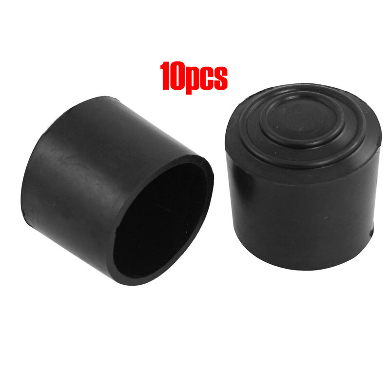 10 Pcs Nonslip Bottom Cone Shaped Black Rubber Foot Covers Protectors 32mm Dia.