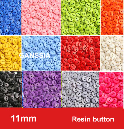 100ピース/ロットサイズ: 11ミリメートル14色縫製ボタンバルクボタンミシンアクセサリー樹脂ボタン卸売 (SS-671)
