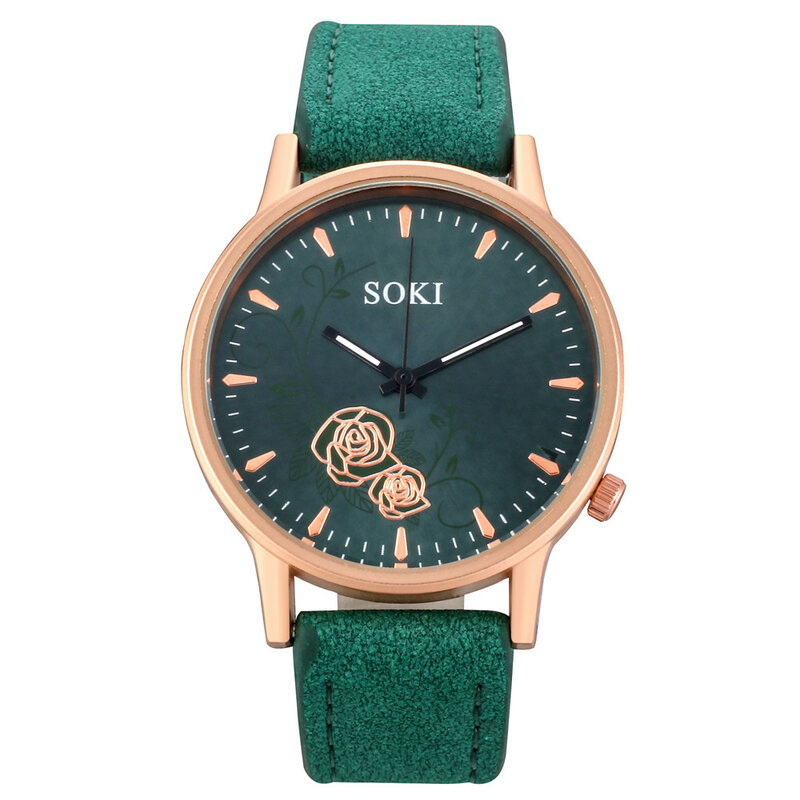 SOKI-Reloj de cuarzo con correa de cuero para Mujer, cronógrafo de pulsera, informal, A la moda