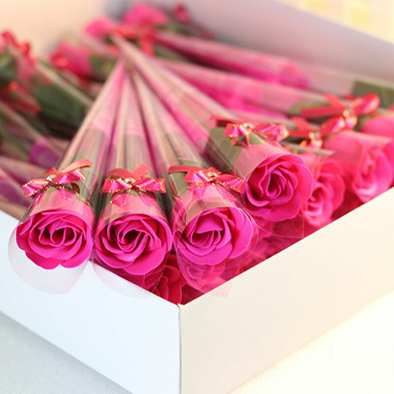 10pcs sapone rosa fiore artificiale regalo di san valentino anniversario fiore Set petali di rosa matrimoni decorazioni per feste per sempre rosa