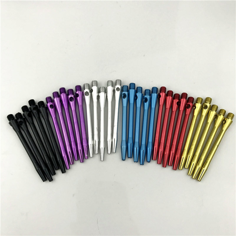 9pcs darts rod 2BA thread solid color smooth metal darts rod aluminum alloy darts accessories not easy to break alloy rod