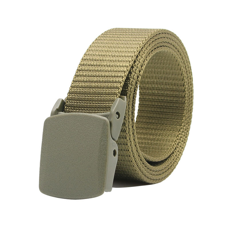 Cinturón militar ajustable para hombre y mujer, cinturón de lona con hebilla automática, color verde militar