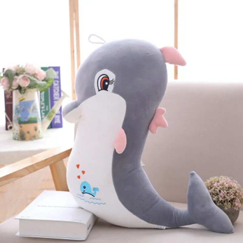 25-80 см милый Дельфин, плюшевые игрушки, куклы, мягкая подушка для сна, креативная детская игрушка, рождественские подарки