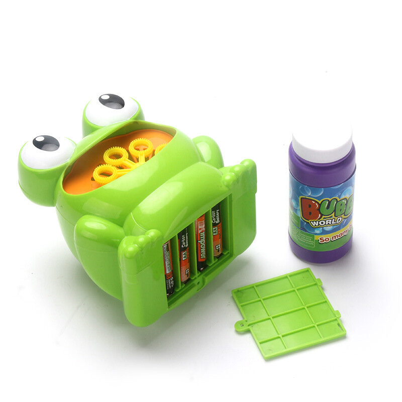 Máquina de bolhas de sabão para crianças, brinquedo infantil automático sapo fofo soprador de bolhas ao ar livre