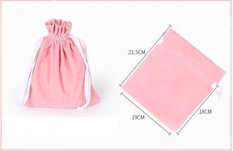 Grande tamanho grande rosa/prata cinza grande engrossar sacos de veludo para maquiagem saco festa de natal sacos de embalagem cordão presente bolsa