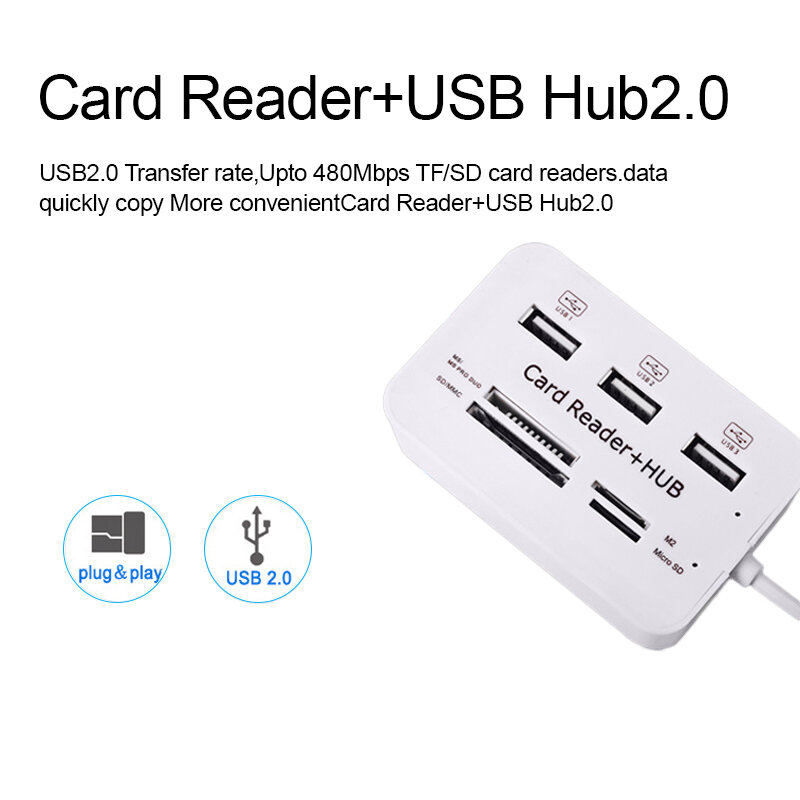 USB Hub 3.0 USB Splitter Micro USB 3.0 Hub Multi Hub Pembaca Kartu Semua Dalam Satu Adaptor USB untuk Laptop PC