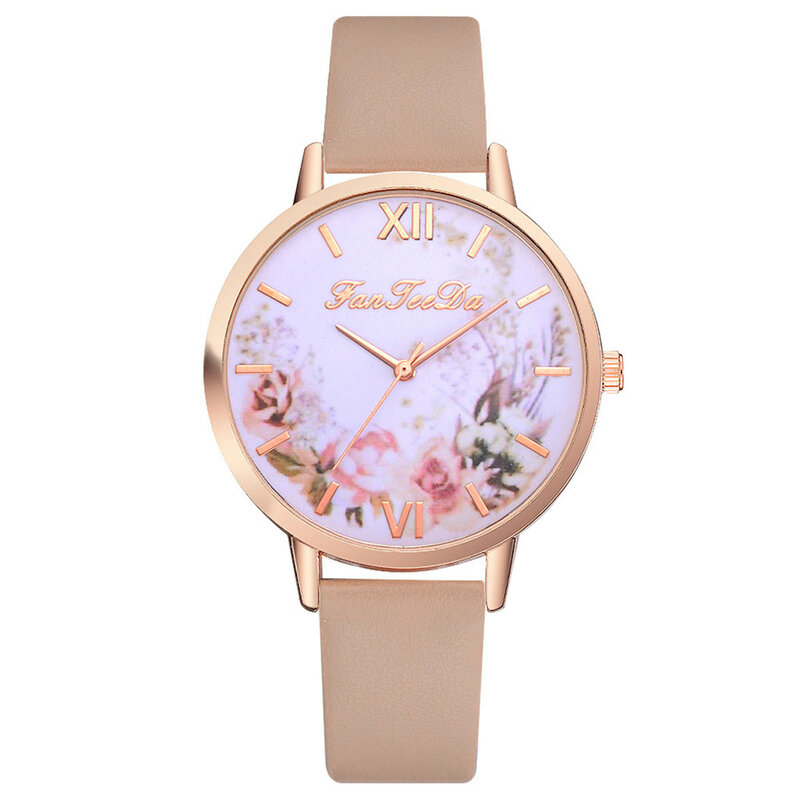 Mode Einfache Frauen Blossom Uhren Frau Damen Casual Leder Quarzuhr Weiblichen Uhr Relogio Feminino Montre Femme