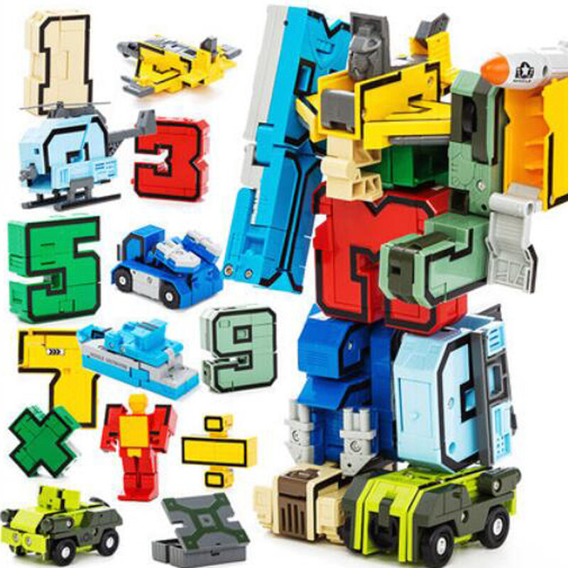 15 Stks/set Nummers Armour Team Transformeren Robot Speelgoed Collectible Intelligentie Educatief Speelgoed