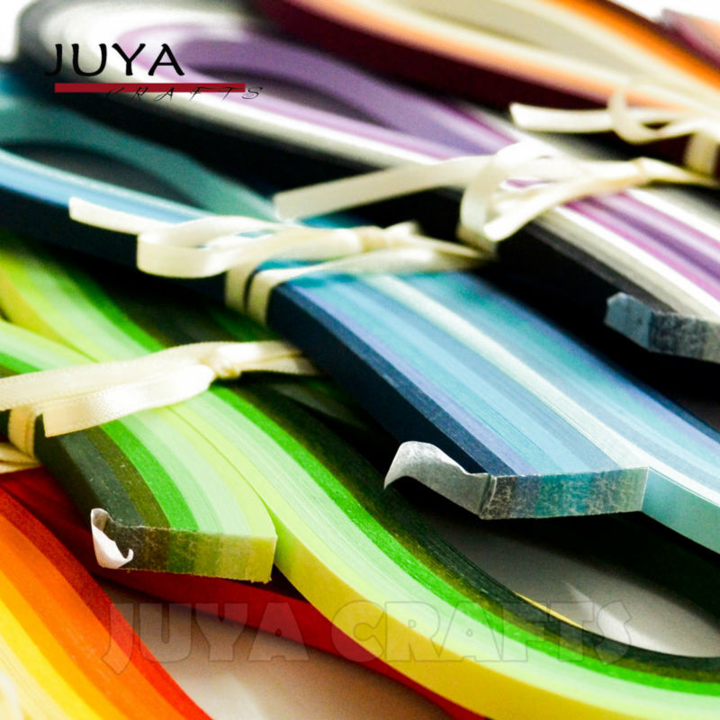 Juya紙クイリング36シェード色、540ミリメートルの長さ、3/5/7/10ミリメートル幅、720ストリップ総diy紙ストリップ手作りペーパークラフト