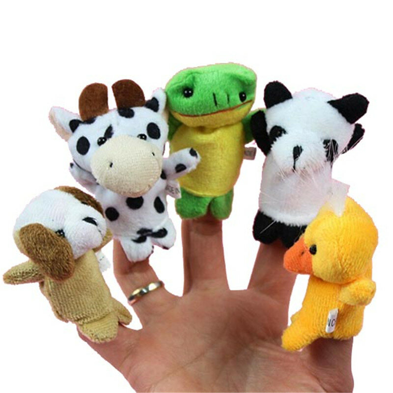 Finger Puppets Baby Mini Animals edukacyjne ręcznie Cartoon zwierząt pluszowa lalka Finger Puppets teatr pluszowe zabawki dla dzieci prezenty