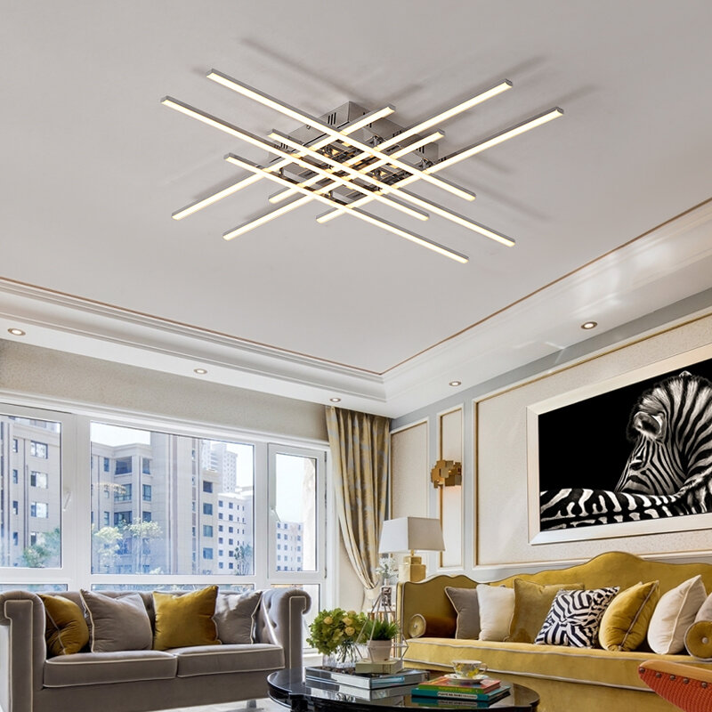 مصباح سقف Led مطلي بالكروم ، تصميم حديث ، إضاءة داخلية ، إضاءة سقف زخرفية ، مثالية لغرفة المعيشة ، غرفة النوم ، المطبخ.