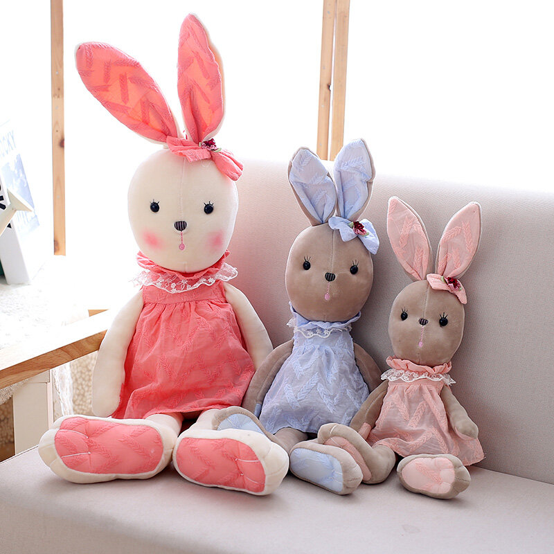 Super cute High quality stuffed plush toys rabbits in lace skirts Fashion rabbit doll toy for girl Valentine kids birthday gifts