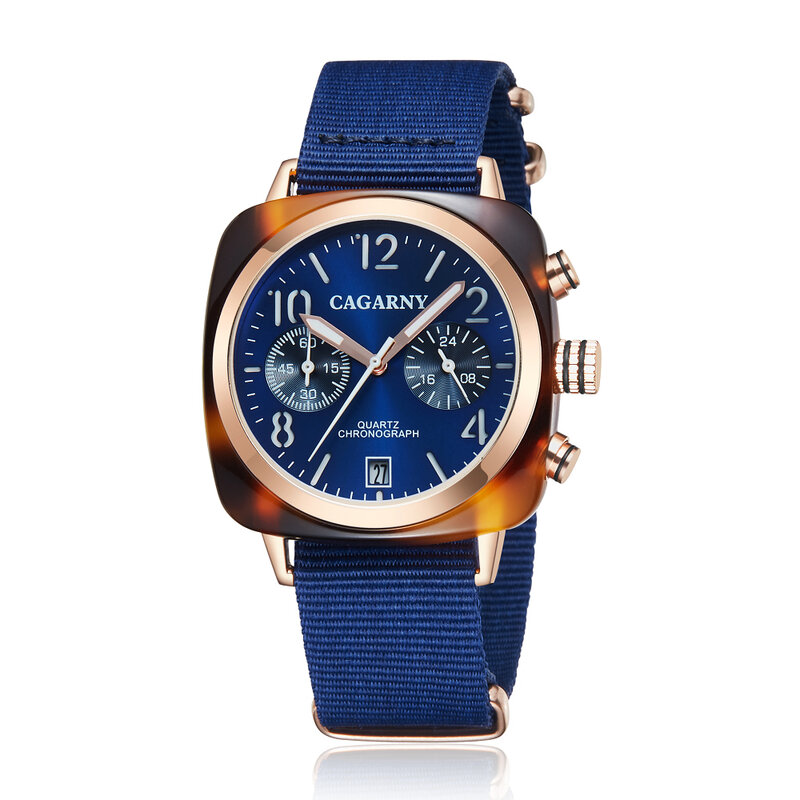Cronografo quadrato Vintage orologi al quarzo data Unisex sport impermeabili orologi da polso da uomo cinturino in tela moda donna orologio regalo