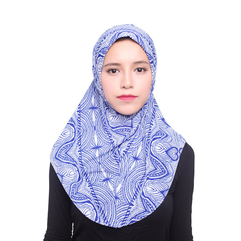 Vrouwen Mode Patterened Hijaabs Moslim Iislamic Sjaal Sjaals Gedrukt Multicolor Hoofddoek Vrouwen Moslim Hijab Sjaal