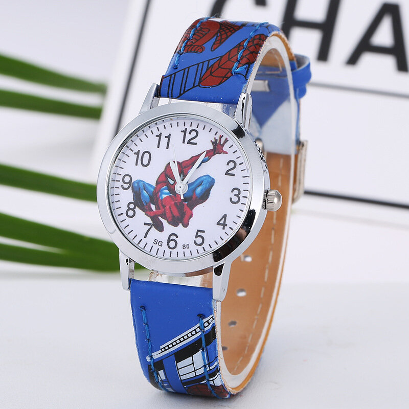 漫画かわいいブランドの革クォーツ時計子供キッズボーイズガールズカジュアルファッションブレスレット腕時計時計レロジオ Garoto