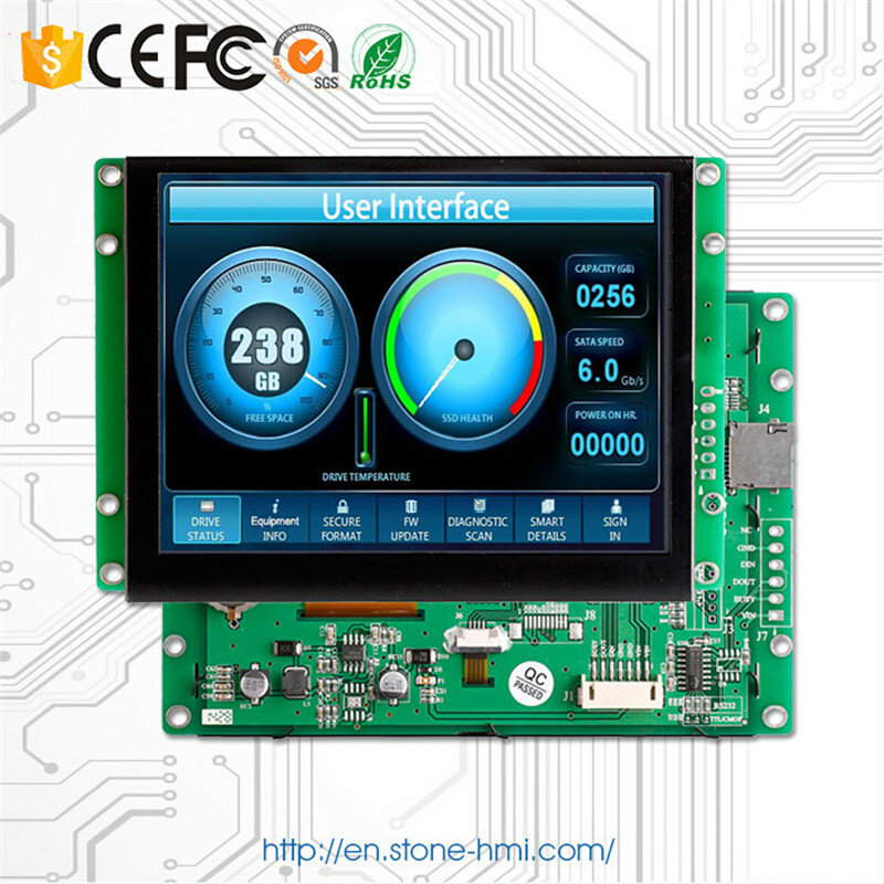 3.5 Inch Human Machine Interface TFT Display with Controller + Program + Touch Monitor + UART Serial Interface