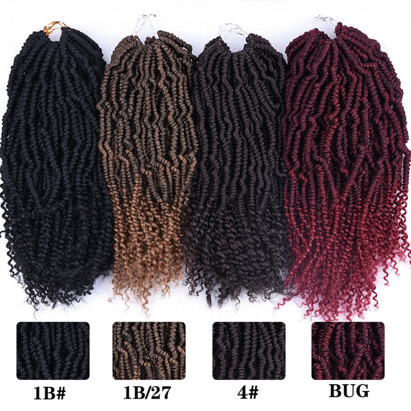 12 дюймов Nubian вязаные крючком косички Омбре синтетические плетеные бомбинг курчавые страсти твист наращивание волос