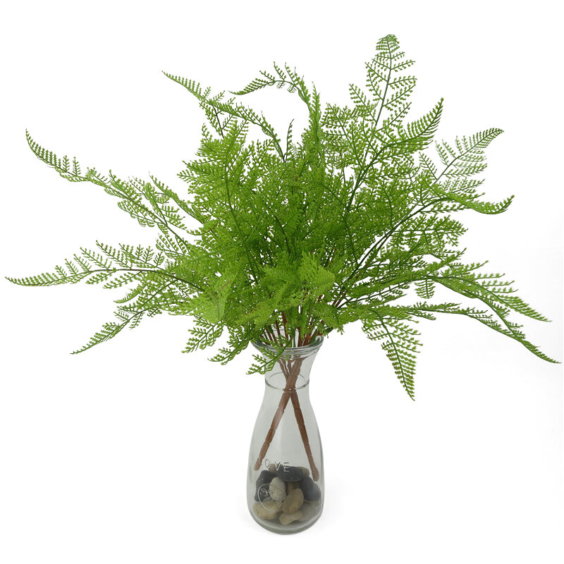 47cm hojas verdes artificiales plantas simulación hierba persa hojas postizas para decoración del jardín del hogar Decoración de escritorio de oficina