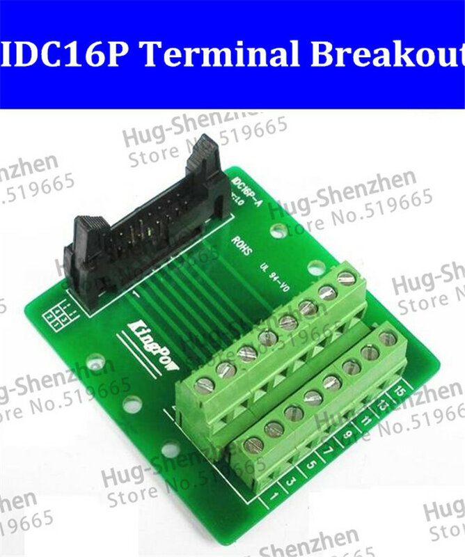 Hoge Kwaliteit 16 P naar terminal PLC om terminal IDC16P terminal breakout zonder beugel voor C45 Din Rail -- 1 stks/partij