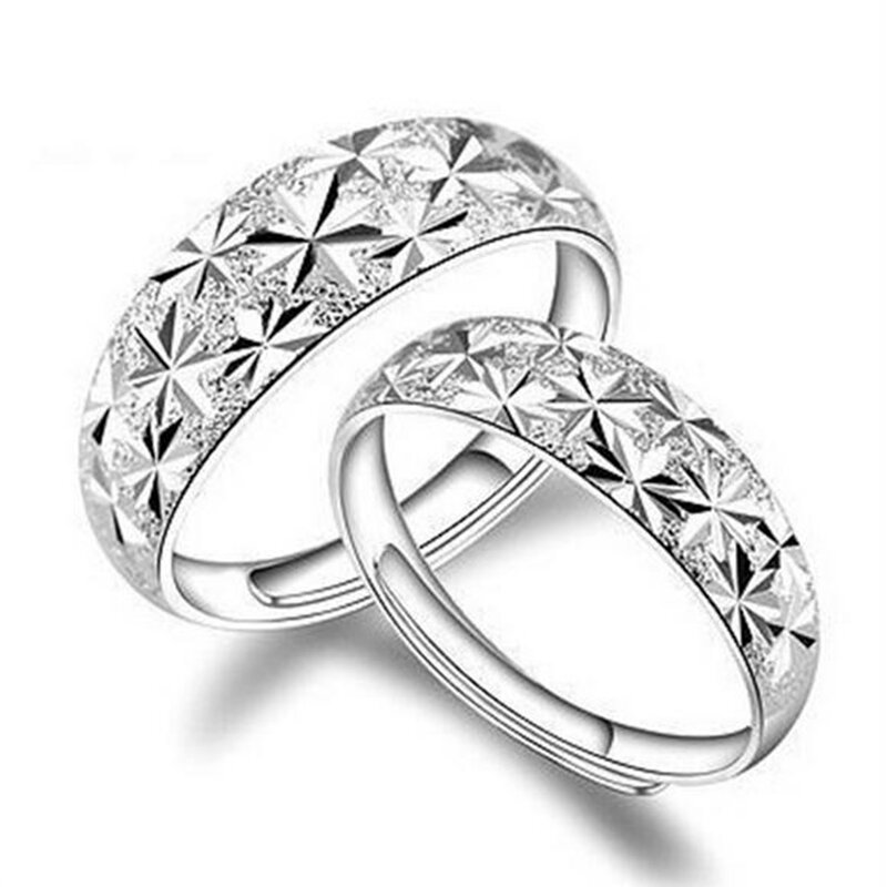 Hxomzj anel de estrelas para amantes, anel hxomzj de prata esterlina 925 para mulheres, homens e mulheres, presente rg08