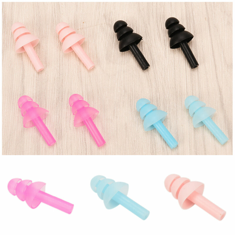 2pcs/ Pair Silicone Ear Plugs Anti Noise Snore Earplugs Noise Reduction Sound Insulation Ear Protection Earplugs