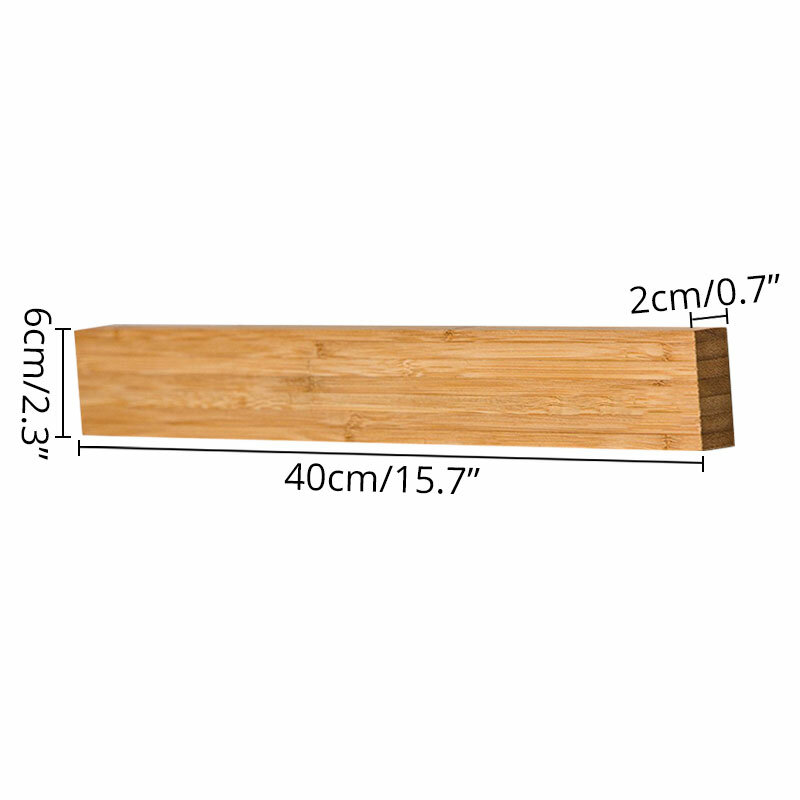 Tira magnética poderosa da faca da montagem da parede, cremalheira de madeira maciça da faca de bambu, 16 Polegada