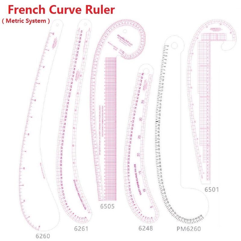Regla francesa curva en sistema Metrc; Reglas para Patchwork, modelos/colores a elegir de #6260 #6261 #6505 #6248 #6501 #6346 #6301 #6360 #