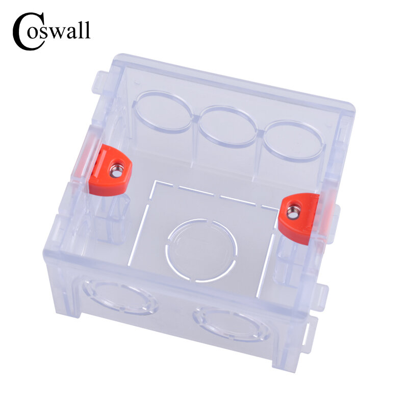 COSWALL Transparante Montage Doos Interne Cassette Voor 86 Type Schakelaar en Stopcontact Bedrading Back Box Gelden Voor xiaomi Smart Switch