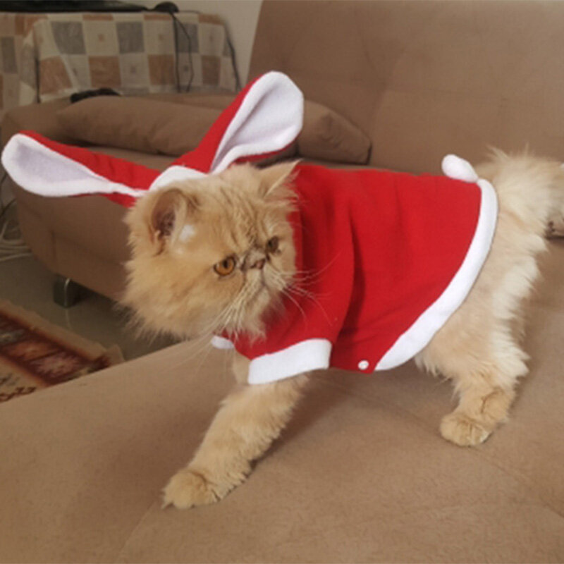 Ropa bonita para gato, traje de conejo de Pascua para animales, disfraz de lana cálida para perros, abrigo, traje 30