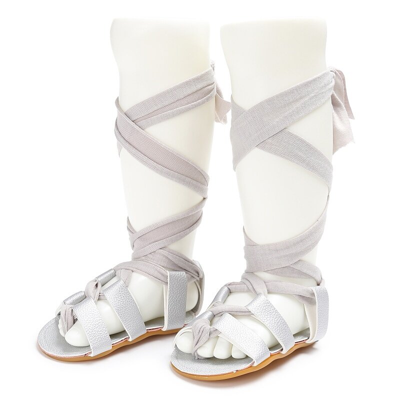 Weixinbuy-zapatos de verano a la moda para niña, calzado de gladiador para primeros pasos, con suela de goma
