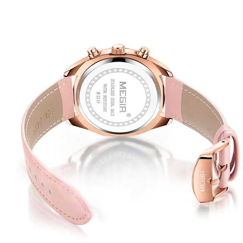 MEGIR 2018 แบรนด์หรู lady นาฬิกาผู้หญิงนาฬิกาแฟชั่น Rose Gold นาฬิกาควอตซ์หญิงนาฬิกาข้อมือ